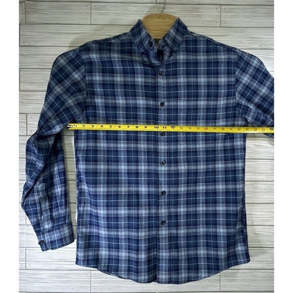 LL Bean Mens Size Small Traditional Fit Blue Plaid Button Up Long Sleeve Shirt‎ - Picture 6 of 8